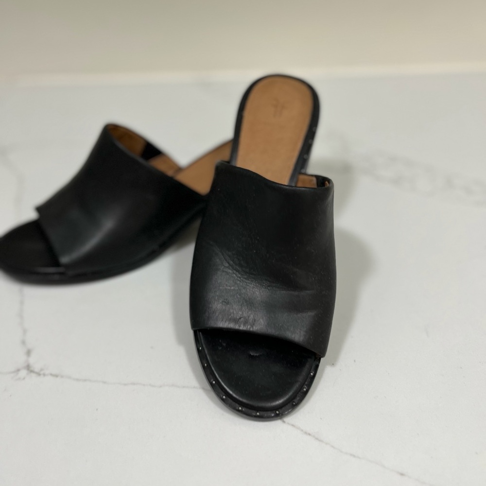 Frye studded mules